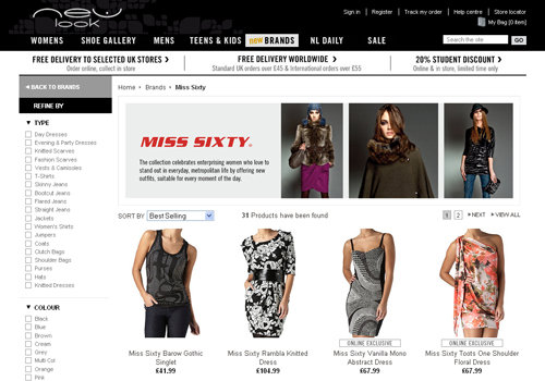 E-commerce, New Look