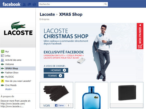 Facebook Deals, Lacoste