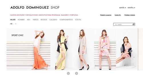 Adolfo Domínguez su tienda 'online' a 22 europeos