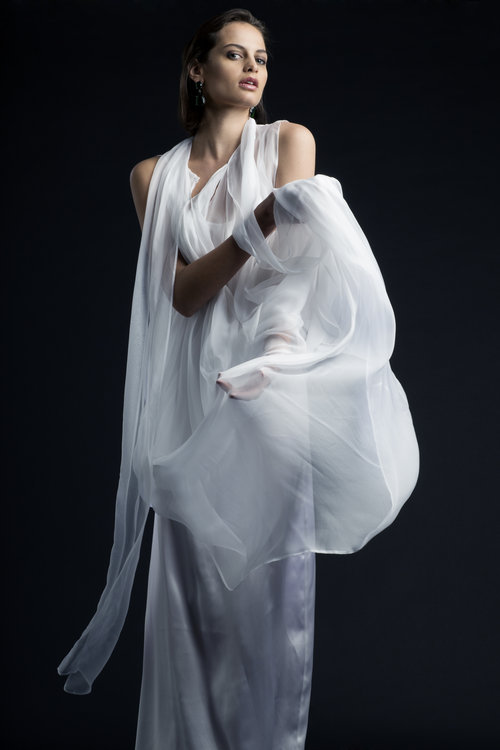 white chiffon gown styles