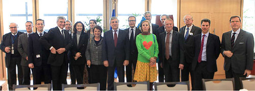 Fashion industry leaders attend a round table with the European Commission