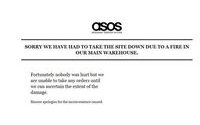 British retailer ASOS suspends orders after warehouse fire