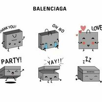 バレンシアガがブランド初となるLINEスタンプを配布　ショッピングバッグのキャラクターなど全8種