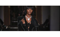 Naomi Campbell comes undone at Paris fashion week